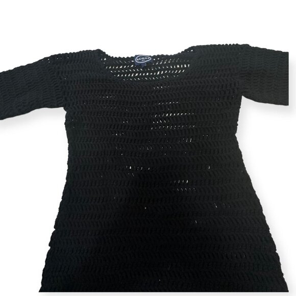 Scoop NYC Black Cotton Crochet Sweater, size S - Picture 6 of 11